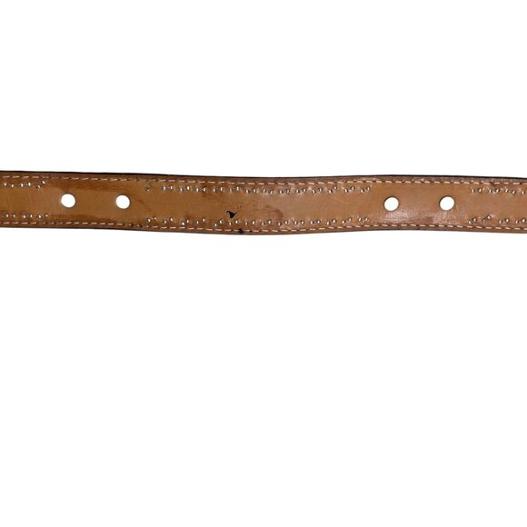 Double J Saddlery Belt Western Hair On Leather Turquoise Studded Belt 32